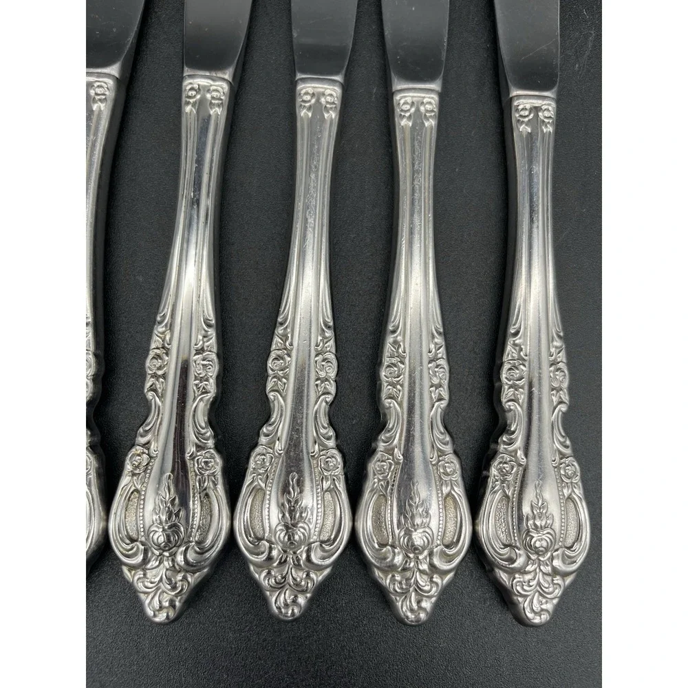 Dinner knife Set Brahms Stainless Distinction Plus By Oneida Silver 6 Pieces